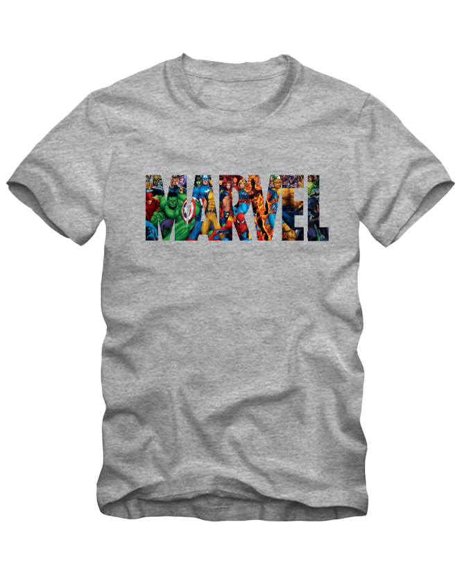 Marškinėliai Marvel logo herojai